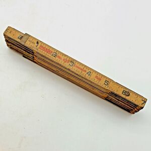 Vintage Ridgid No. 620 Extension Rule 72" Folding Wooden Ruler Measuring Stick
